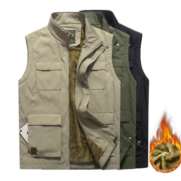 men's vests winter men vest casual outdoor loose warm waistcoats mens thermal jackets multi-pocket sleeveless clothing, Black;white
men's vests winter men vest casual outdoor loose warm waistcoats mens thermal jackets multi-pocket sleeveless clothing, Black;white