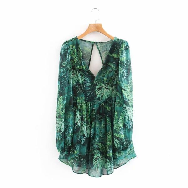 2021 women fashion tropical green leaves print chiffon mini dress chic female backless vestidos casual slim dresses, Black;gray
2021 women fashion tropical green leaves print chiffon mini dress chic female backless vestidos casual slim dresses, Black;gray