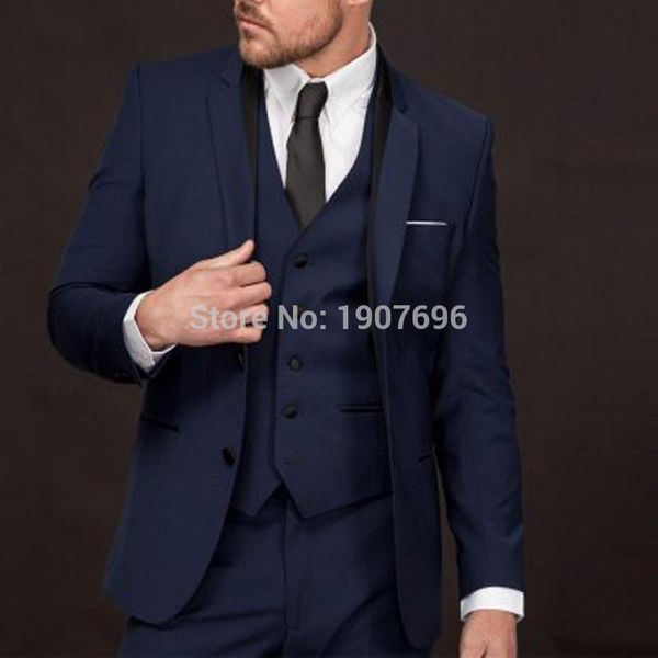 navy blue groom tuxedos for wedding slim fit men suits 3 piece man set jacket pants vest formal style costume with waistcoat, White;black
navy blue groom tuxedos for wedding slim fit men suits 3 piece man set jacket pants vest formal style costume with waistcoat, White;black