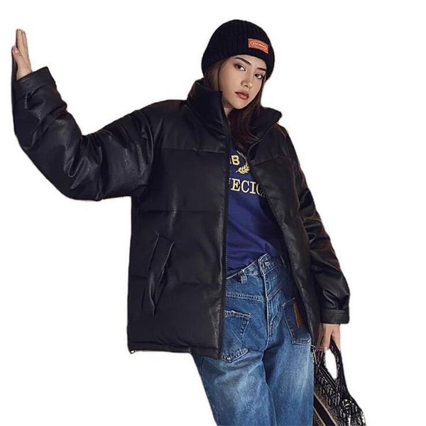 women's down & parkas winter women coat 2021 casual pu warm stand collar padded jacket female solid outwear snow, Black
women's down & parkas winter women coat 2021 casual pu warm stand collar padded jacket female solid outwear snow, Black