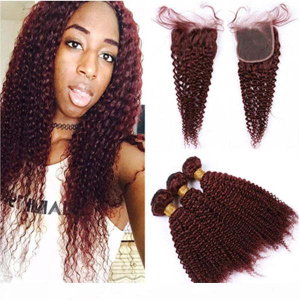 burgundy bundles and closure wine red kinky curly virgin hair lace closure 4x4 with weaves 99j peruvian human hair weft extensions, Black;brown
burgundy bundles and closure wine red kinky curly virgin hair lace closure 4x4 with weaves 99j peruvian human hair weft extensions, Black;brown
