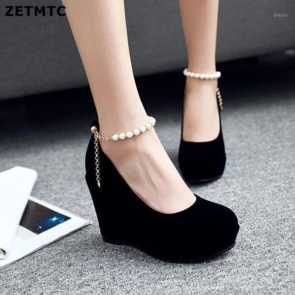 dress shoes zetmtc women's high heel wedge retro round head platform party wedding heels size 34-391, Black
dress shoes zetmtc women's high heel wedge retro round head platform party wedding heels size 34-391, Black