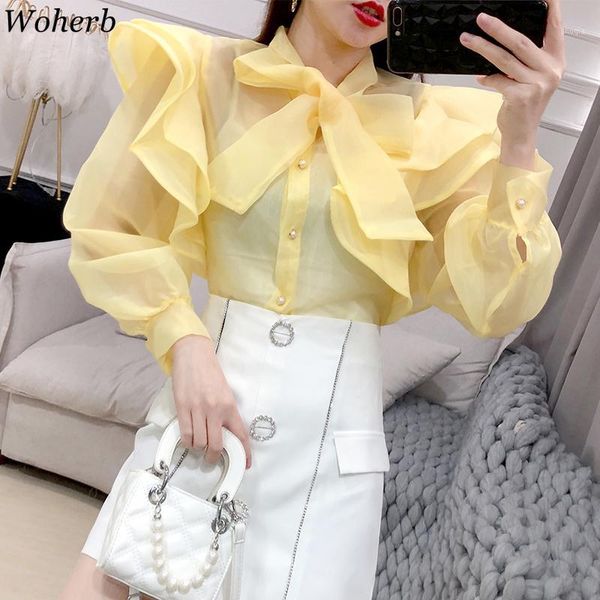 woherb ladies 2020 spring bowknot ruffle sleeve women shirts white single breasted fashion voile women shirt 921031
woherb ladies 2020 spring bowknot ruffle sleeve women shirts white single breasted fashion voile women shirt 921031