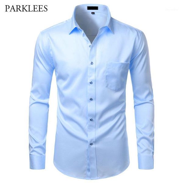 mens bamboo fiber dress shirt 2020 solid work formal business shirts for men with front pocket button slim fit chemise homme1, White;black
mens bamboo fiber dress shirt 2020 solid work formal business shirts for men with front pocket button slim fit chemise homme1, White;black