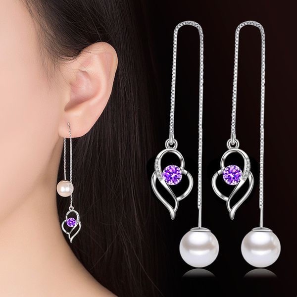 nehzy 925 sterling silver new women's fashion jewelry earline crystal zircon pearl long tassel heart earrings q1219
nehzy 925 sterling silver new women's fashion jewelry earline crystal zircon pearl long tassel heart earrings q1219