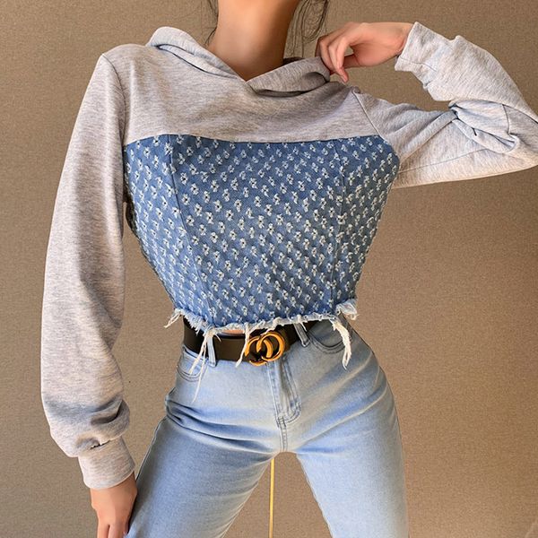 2021 new korean version hoodie spring autumn fashion splicing cowboy hooded long sleeve short jacket 3iu7, Black
2021 new korean version hoodie spring autumn fashion splicing cowboy hooded long sleeve short jacket 3iu7, Black