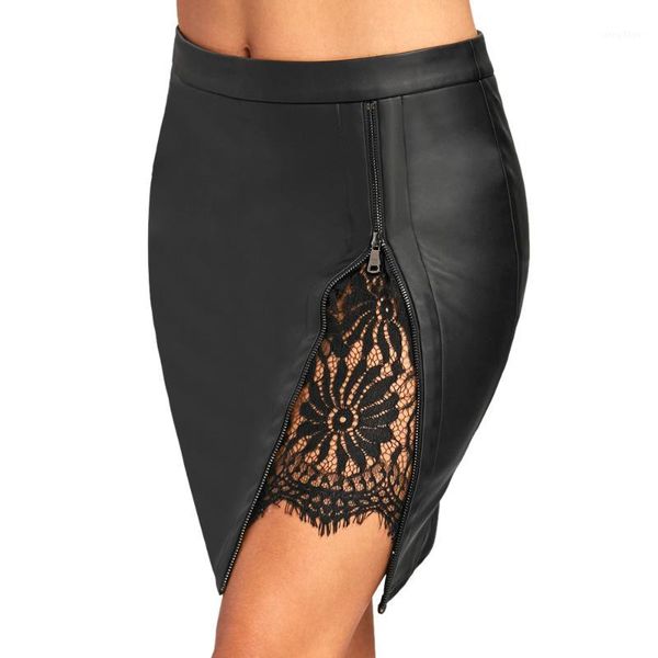 charmma 2017 women zipped bodycon pencil skirts lace insert fitted faux leather skirt autumn one pace mini skirts1, Black
charmma 2017 women zipped bodycon pencil skirts lace insert fitted faux leather skirt autumn one pace mini skirts1, Black