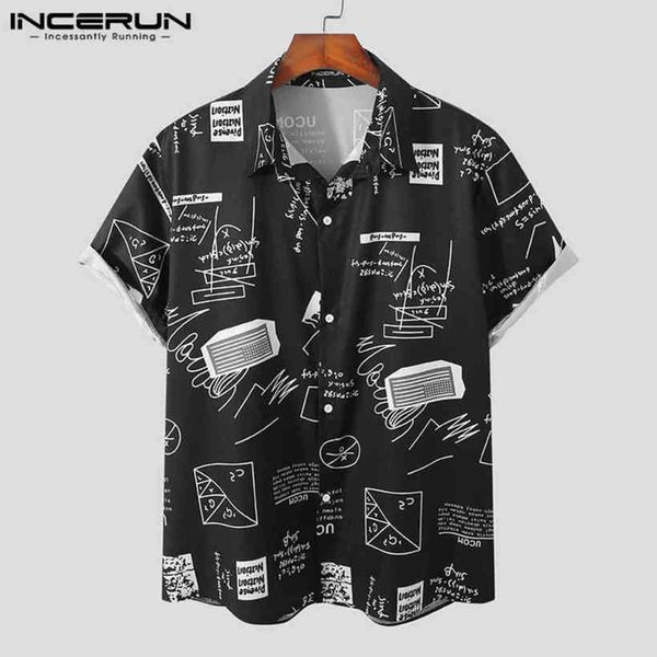 short mouw turn down kraag blouse incerun men leisure printing shirts zomer man casual button chemise streetwear s-3xl, White;black
short mouw turn down kraag blouse incerun men leisure printing shirts zomer man casual button chemise streetwear s-3xl, White;black