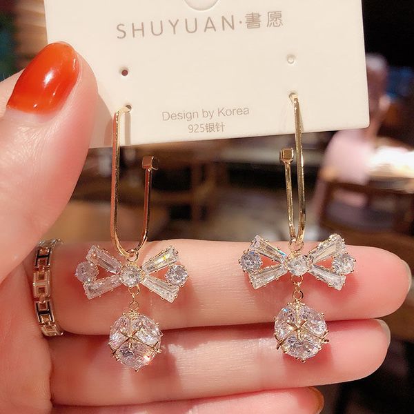 silver needle fashion advanced sense zircon bow crystal diamond ball earrings korean temperament net red earrings female
silver needle fashion advanced sense zircon bow crystal diamond ball earrings korean temperament net red earrings female