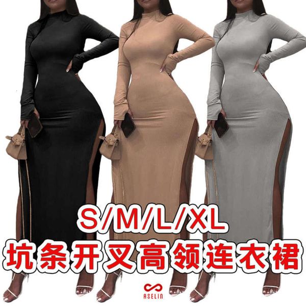 slit gl6296 hole women's nightclub stripe windproof sleeve high collar solid dress, Black;gray
slit gl6296 hole women's nightclub stripe windproof sleeve high collar solid dress, Black;gray