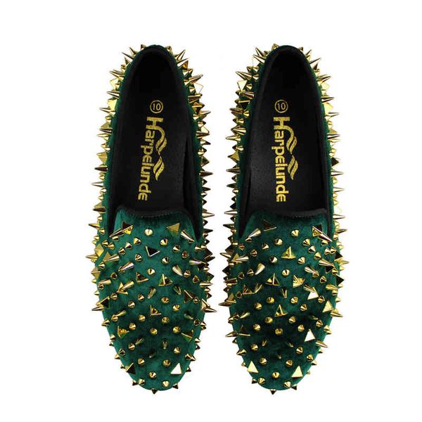 men harpelunde slip-on dress wedding shoes handmade green velvet loafers spikes fashion flats 6 to 14, Black
men harpelunde slip-on dress wedding shoes handmade green velvet loafers spikes fashion flats 6 to 14, Black