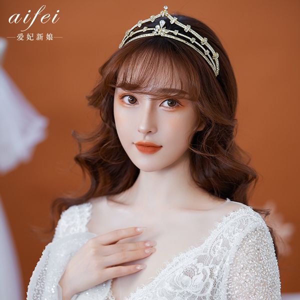 2020 new korean bridal headdress diamond zircon high end atmosphere crown wedding dress accessories, Silver
2020 new korean bridal headdress diamond zircon high end atmosphere crown wedding dress accessories, Silver