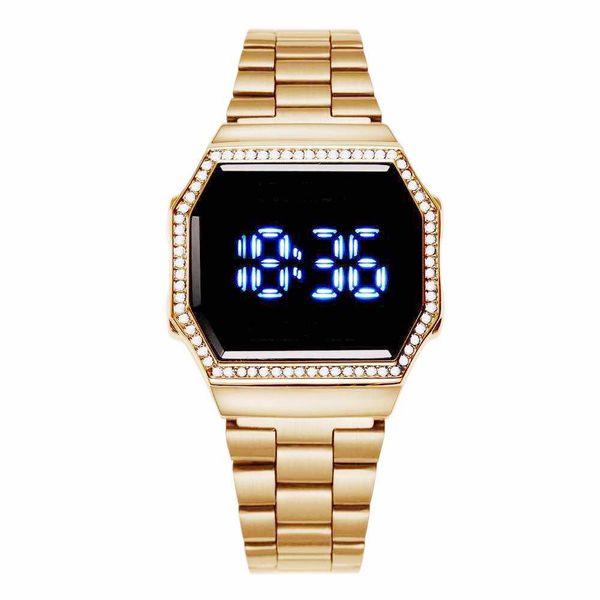 casual fashion diamond led digital ladies watch iced out watch steel belt touch watch, Slivery;brown
casual fashion diamond led digital ladies watch iced out watch steel belt touch watch, Slivery;brown