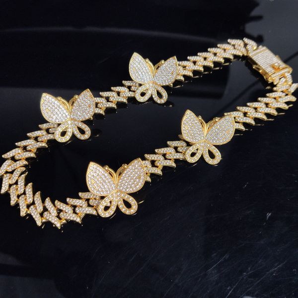 14mm thorny iced out diamond necklaces women chains jewelry cuban link necklaces chain gold silver pink butterfly necklaces, Black
14mm thorny iced out diamond necklaces women chains jewelry cuban link necklaces chain gold silver pink butterfly necklaces, Black