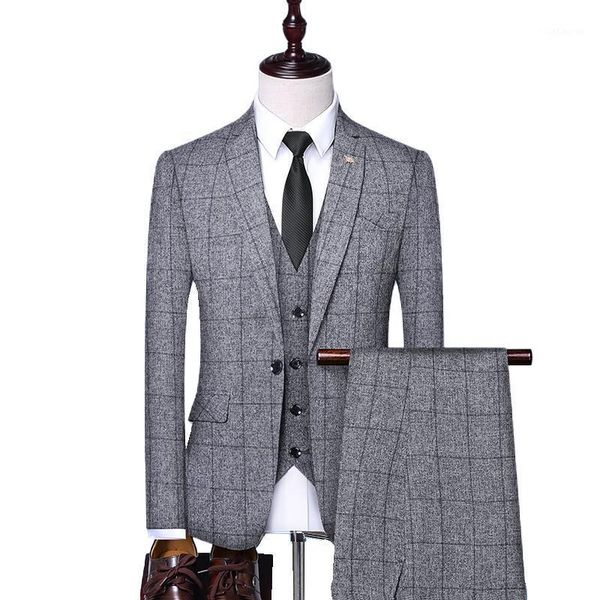 jacket+vest+pants) new high-end men's wedding dress classic british plaid business casual suit formal three-piece suit1, White;black
jacket+vest+pants) new high-end men's wedding dress classic british plaid business casual suit formal three-piece suit1, White;black