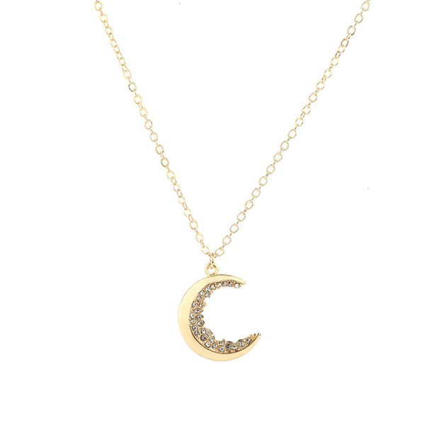 diamond moon new inlaid accessories women's crescent necklace alloy pendant, Silver
diamond moon new inlaid accessories women's crescent necklace alloy pendant, Silver