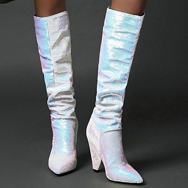 new winter boots women's shoes plus velvet warm and pointed western boots women's sequined mid-tube with large size 34-43, Black
new winter boots women's shoes plus velvet warm and pointed western boots women's sequined mid-tube with large size 34-43, Black