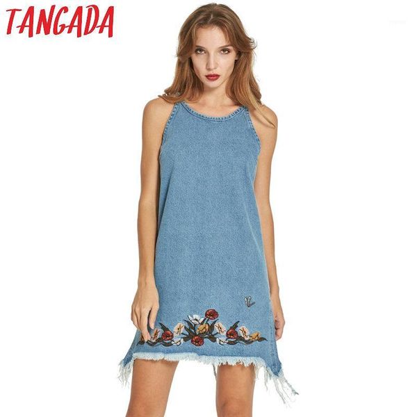 wholesale- tangada fashion summer women blue denim dresses floral embroidery tassel tie jeans dress beach 2017 casual vestidos yd221, White;black
wholesale- tangada fashion summer women blue denim dresses floral embroidery tassel tie jeans dress beach 2017 casual vestidos yd221, White;black