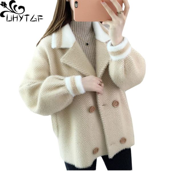 uhytgf autumn sweater coat fashion striped double breasted elegant student short jacket cardigan women loose plus size 1841, White
uhytgf autumn sweater coat fashion striped double breasted elegant student short jacket cardigan women loose plus size 1841, White