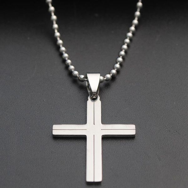 chains cross necklace men pendants statement stainless steel beads chain fashion jewelry on neck long, Silver
chains cross necklace men pendants statement stainless steel beads chain fashion jewelry on neck long, Silver