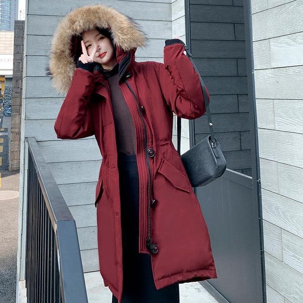 outdoor mid-length women's down jacket waist hugging slim thickened raccoon dog fur collar2020 winter new1, Black
outdoor mid-length women's down jacket waist hugging slim thickened raccoon dog fur collar2020 winter new1, Black