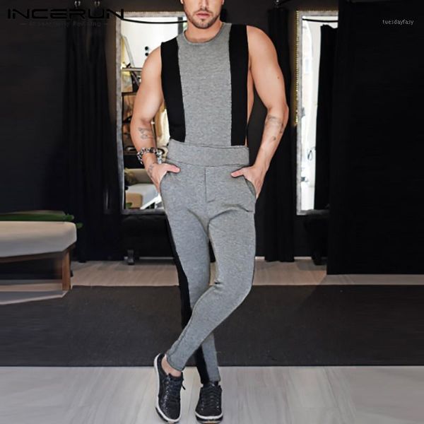 men's pants incerun fashion sleeveless jumpsuit men round neck patchwork rompers leisure fitness workout hombre pockets overalls s-5xl1, Black
men's pants incerun fashion sleeveless jumpsuit men round neck patchwork rompers leisure fitness workout hombre pockets overalls s-5xl1, Black