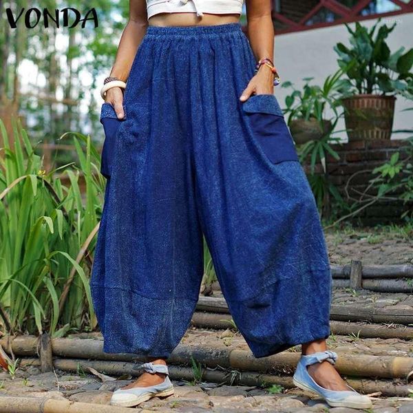 elastic waist trousers demin wide leg pants 2021 vonda vintage long cotton pants female sweatpants plus size pantalon s-5xl1, Black;white
elastic waist trousers demin wide leg pants 2021 vonda vintage long cotton pants female sweatpants plus size pantalon s-5xl1, Black;white