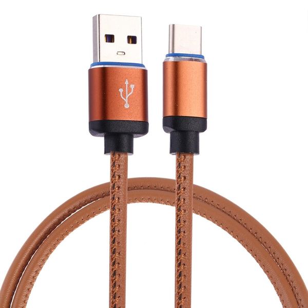 1м usb к usb-c-c-c кожаный зарядной кабель