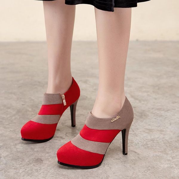 dress shoes high heels fashion women spring summer casual zip round toe thin heel wedding party, Black
dress shoes high heels fashion women spring summer casual zip round toe thin heel wedding party, Black