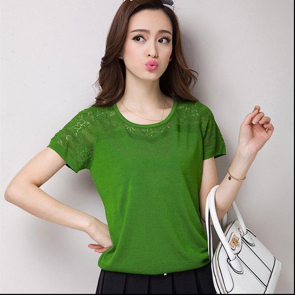 2021 summer new women loose shirt plus size hollow thin section was thin short sleeved shirt knitted qh0098, White
2021 summer new women loose shirt plus size hollow thin section was thin short sleeved shirt knitted qh0098, White
