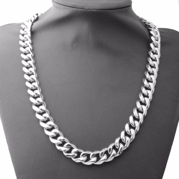 chains 12/15mm wide fashion jewelry curb chain stainless steel necklace or bracelet for mens boys silver color 7-40"
chains 12/15mm wide fashion jewelry curb chain stainless steel necklace or bracelet for mens boys silver color 7-40"