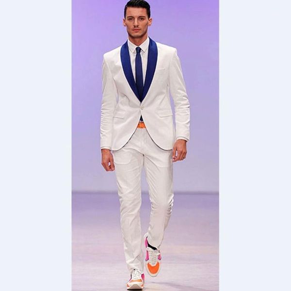 2020 tailored made groomsmen men suit shawl royal blue groom tuxedos ivory mens suits wedding masculino vestidos (jacket+pants)1, White;black
2020 tailored made groomsmen men suit shawl royal blue groom tuxedos ivory mens suits wedding masculino vestidos (jacket+pants)1, White;black