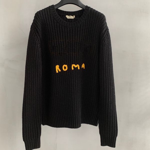 2020 roma pullover sweater women winter loose sweaters letter embroidery long sleeve knit sweater female, White;black
2020 roma pullover sweater women winter loose sweaters letter embroidery long sleeve knit sweater female, White;black