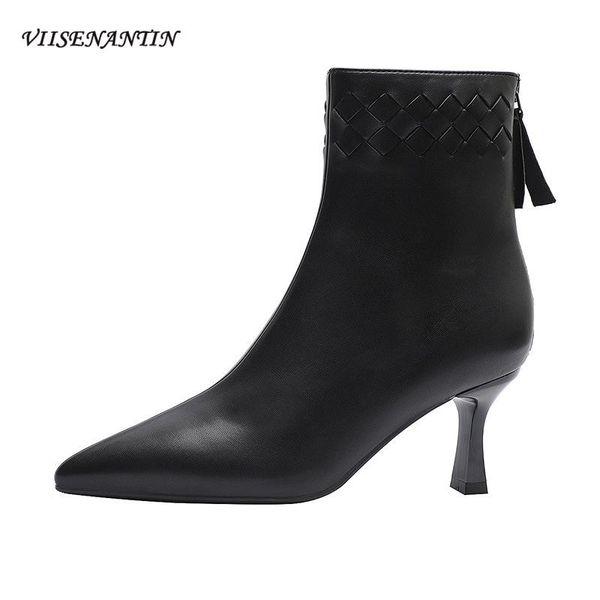boots stiletto korean version high-heeled ankle style women's personality trendy woven pointed autumn winter shoes, Black
boots stiletto korean version high-heeled ankle style women's personality trendy woven pointed autumn winter shoes, Black
