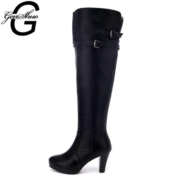genshuo women winter boots genuine leather female boots high-heeled women long warm snow lady fashion shoes botas, Black
genshuo women winter boots genuine leather female boots high-heeled women long warm snow lady fashion shoes botas, Black