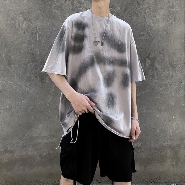 t-shirt oversize summer hip-hop loose short-sleeved t-shirt boys fashion harajuku shirt streetwear men boyfriend gift1, White;black