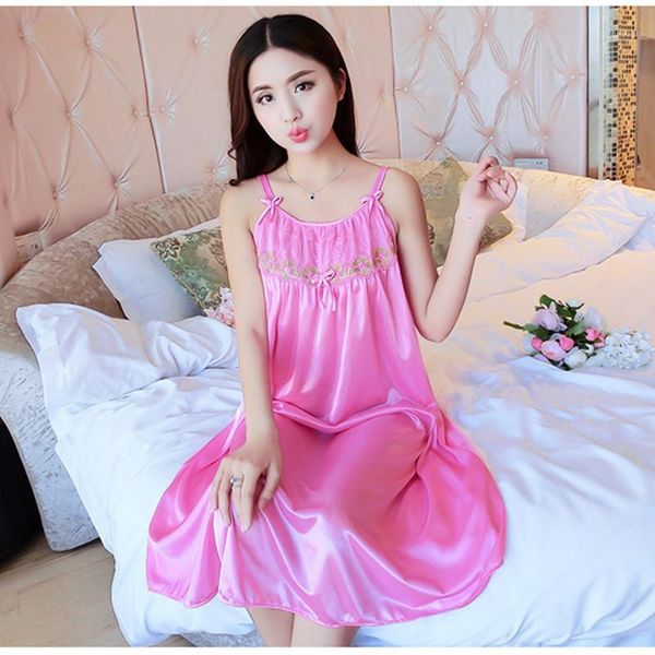 women's sleepwear plus size summer babydolls nightgowns spaghetti strap faux silk lace bow women bathrobe home sleepshirts ad2501, Black;red
women's sleepwear plus size summer babydolls nightgowns spaghetti strap faux silk lace bow women bathrobe home sleepshirts ad2501, Black;red