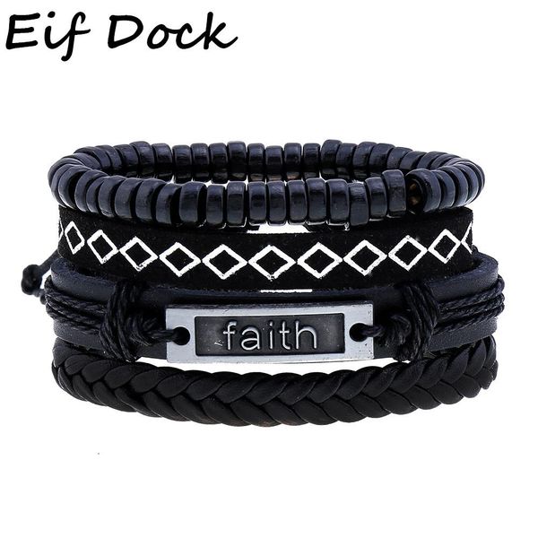 eif dock black vintage кожаный браслет религиозная вера nameplate christian hangmade ювелирные изделия для женщин человек манжета регулируем, Golden;silver 
eif dock black vintage кожаный браслет религиозная вера nameplate christian hangmade ювелирные изделия для женщин человек манжета регулируем, Golden;silver