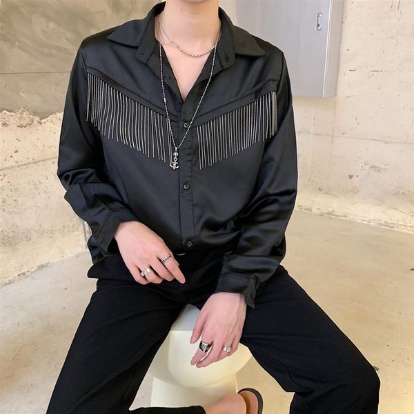 fashion silky satin tassel shirt male nightclub singer dj loose tide stage shirts1 men's casual shirts, White;black
fashion silky satin tassel shirt male nightclub singer dj loose tide stage shirts1 men's casual shirts, White;black