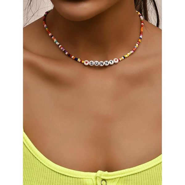 chains alyxuy fashion boho colorful beads english letter sunny heart pendant chain charm choker women necklace jewelry, Silver
chains alyxuy fashion boho colorful beads english letter sunny heart pendant chain charm choker women necklace jewelry, Silver