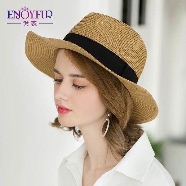 enjoyfur summer women beach hats casual fashion panama hat straw sun protection cap new arrival foldable brand female hat y200602, Blue;gray
enjoyfur summer women beach hats casual fashion panama hat straw sun protection cap new arrival foldable brand female hat y200602, Blue;gray