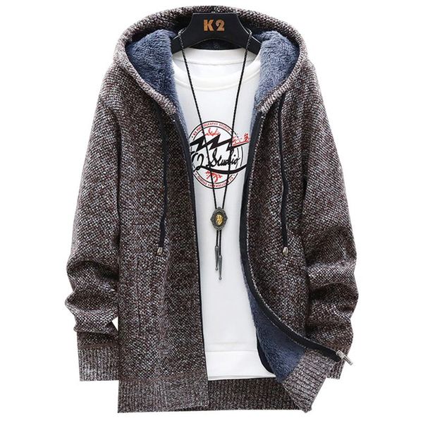 winter coat men plus velvet hooded knitted zipper loose casual coat men's clothing solid sweater jacket warm male, Black;brown
winter coat men plus velvet hooded knitted zipper loose casual coat men's clothing solid sweater jacket warm male, Black;brown