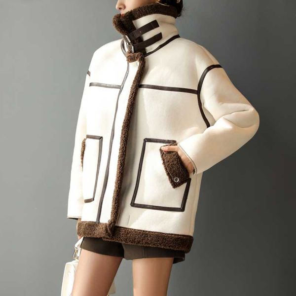women's down & parkas autumn winter women cotton jacket fashion warm lamb wool patchwork casual turn collar long sleeve loose female th, Black
women's down & parkas autumn winter women cotton jacket fashion warm lamb wool patchwork casual turn collar long sleeve loose female th, Black