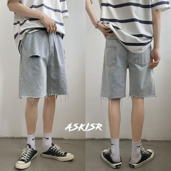 summer hole denim shorts men's fashion washed retro casual short jeans men streetwear loose straight denim five-point pants1, Blue
summer hole denim shorts men's fashion washed retro casual short jeans men streetwear loose straight denim five-point pants1, Blue