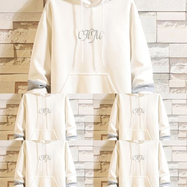 v4be7 6t6mw autumn and winter hooded en's sweater pullover pullover coat splicing loose versi fashion brand hanging on brick wall, Black
v4be7 6t6mw autumn and winter hooded en's sweater pullover pullover coat splicing loose versi fashion brand hanging on brick wall, Black