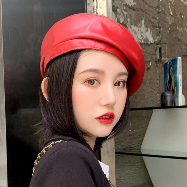 new brand fashion felt pu leather beret hat women cap female ladies beanie beret girls for spring and autumn winter, Blue;gray
new brand fashion felt pu leather beret hat women cap female ladies beanie beret girls for spring and autumn winter, Blue;gray