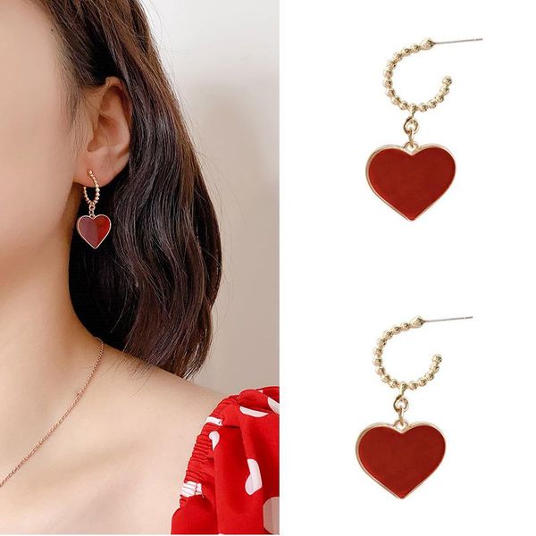 red heart drop earrings for women korean long earrings 2020 new jewelry elegant simple pendientes, Silver
red heart drop earrings for women korean long earrings 2020 new jewelry elegant simple pendientes, Silver