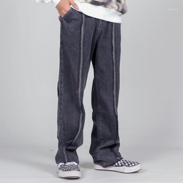 ewq / men's wear streetwear loose jeans trendy all-match irregular straight black denim pants for couple dad pants 2020 9y37711, Blue
ewq / men's wear streetwear loose jeans trendy all-match irregular straight black denim pants for couple dad pants 2020 9y37711, Blue