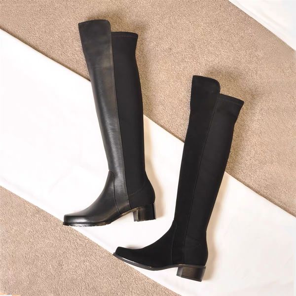 brand designer cow leather boots knee high boots women 2020 black low heels sheepskin women's shoes slip on classics boots 34-42 y20072
brand designer cow leather boots knee high boots women 2020 black low heels sheepskin women's shoes slip on classics boots 34-42 y20072