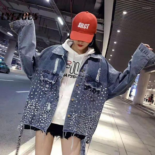 holes sequins denim jacket women basic jeans jacket hip long sleeve streetwear rhinestone ladies denim coats chaqueta1, Black;brown
holes sequins denim jacket women basic jeans jacket hip long sleeve streetwear rhinestone ladies denim coats chaqueta1, Black;brown